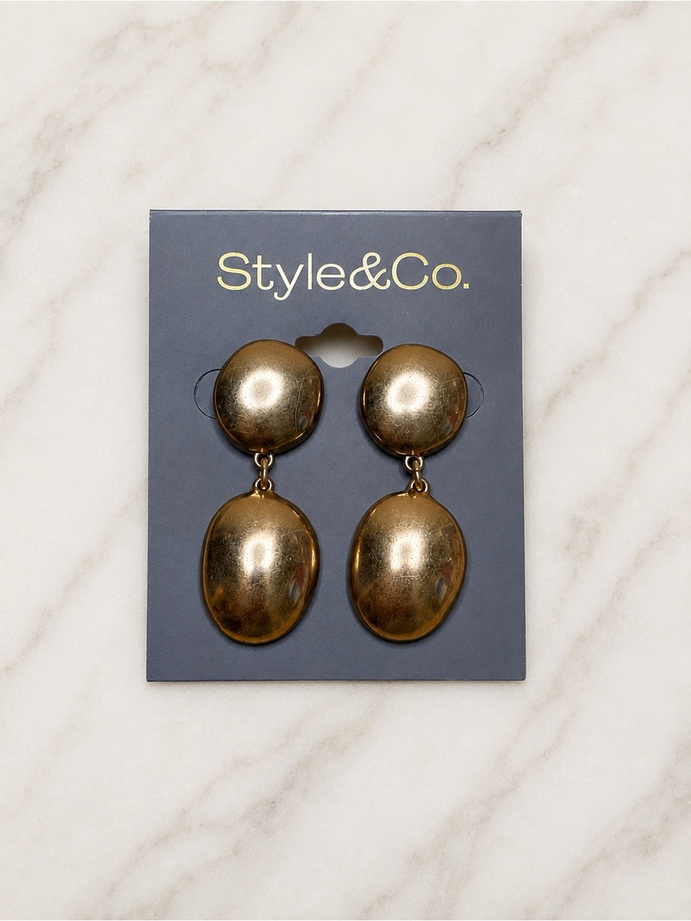 Style & Co. Gold Double Drop Earrings NWT